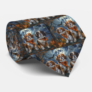 Tibetan Spaniel Halloween Spooky Tie