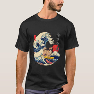 Tibetan Spaniel Japanese Kanagawa Wave Surf Loyal  T-Shirt