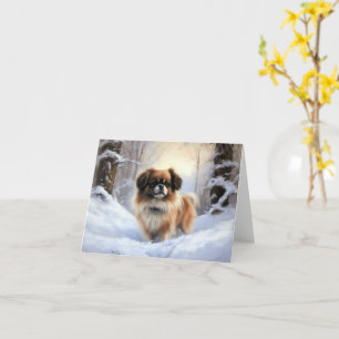 Tibetan Spaniel Let It Snow Christmas  Card