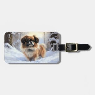 Tibetan Spaniel Let It Snow Christmas  Luggage Tag