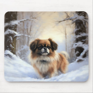 Tibetan Spaniel Let It Snow Christmas  Mouse Pad