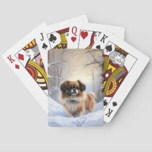 Tibetan Spaniel Let It Snow Christmas Playing Cards