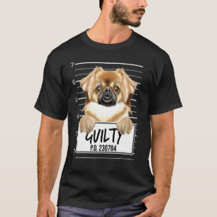 Tibetan Spaniel Mugshot Guilty Dog T-Shirt