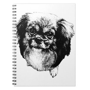Tibetan Spaniel Notebook – Bold Ink Dog Face