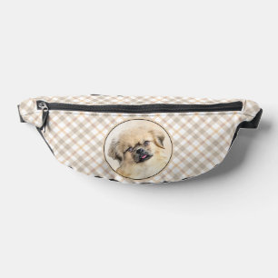 Tibetan Spaniel Painting Cream and White Dog Art Bum Bags