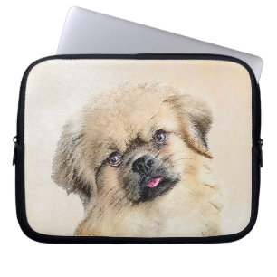 Tibetan Spaniel Painting - Cute Original Dog Art Laptop Sleeve