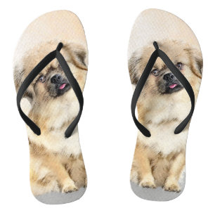 Tibetan Spaniel Painting - Cute Original Dog Art Thongs