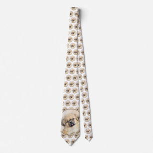 Tibetan Spaniel Painting - Cute Original Dog Art Tie