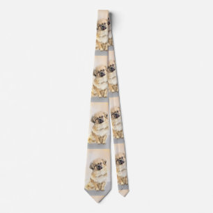 Tibetan Spaniel Painting - Cute Original Dog Art Tie