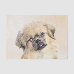 Tibetan Spaniel Painting - Cute Original Dog Art Tissue Paper