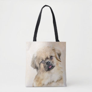 Tibetan Spaniel Painting - Cute Original Dog Art Tote Bag