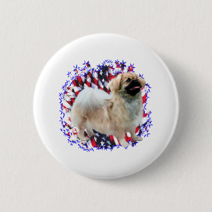 Tibetan Spaniel Patriot 6 Cm Round Badge