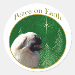 Tibetan Spaniel Peace Classic Round Sticker