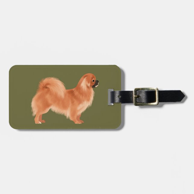 Tibetan Spaniel (Red) Luggage Tag  (Front Horizontal)