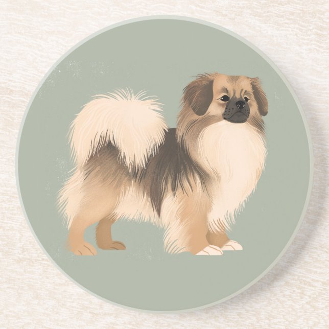 Tibetan Spaniel (Sable Colour) Coaster (Front)