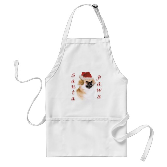 Tibetan Spaniel Santa Paws Standard Apron (Front)