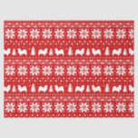 Tibetan Spaniel Silhouettes Christmas Pattern Tissue Paper<br><div class="desc">Festive Red and White Christmas Sweater Style Pattern with Tibetan Spaniel Silhouettes</div>