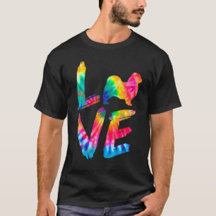 Tibetan Spaniel Tie Dye Love Dog Mum Dad T-Shirt