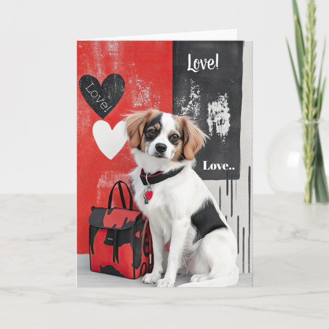 Tibetan Spaniel  Valentine Card (Front)