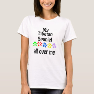 Tibetan Spaniel Walks Design T-Shirt