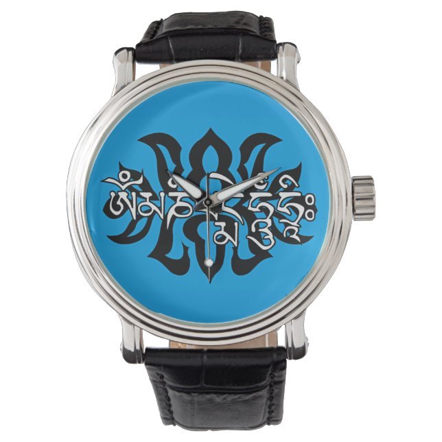Tibetan Spiritual Gift for HIM/Om Ma Ni Pad Me Hum Watch (Front)
