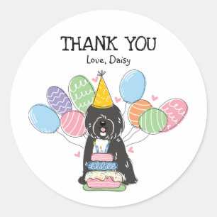 Tibetan Terrier Birthday Favour Tags Sticker