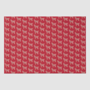Tibetan Terrier Christmas Dog Silhouette Red Tissue Paper