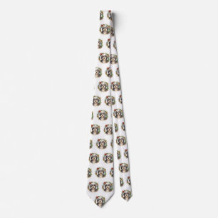 Tibetan Terrier Christmas Wreath Festive Pup Tie