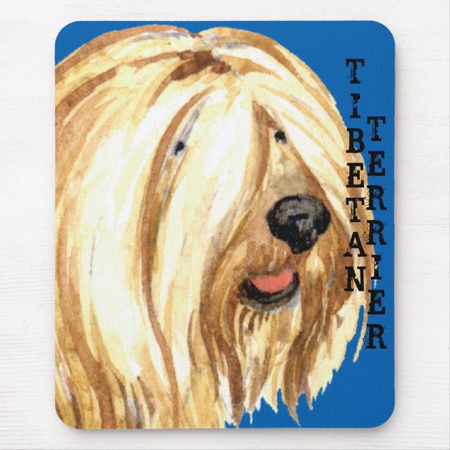 Tibetan Terrier Colour Block Mouse Pad (Front)