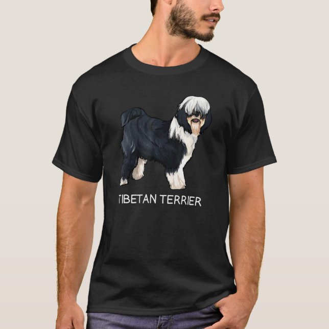 Tibetan Terrier Crazy Dog T-Shirt (Front)