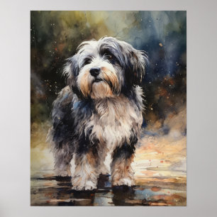 Tibetan Terrier Dog Art Print Poster