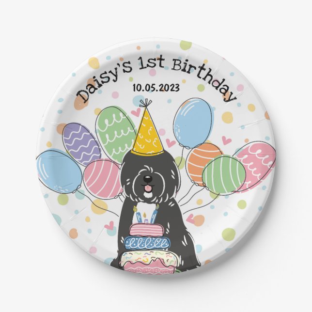 Tibetan Terrier Dog Birthday Party Paper Plates (Front)