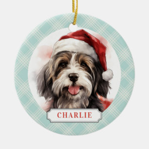 Tibetan Terrier Dog Ceramic Circle Ornament