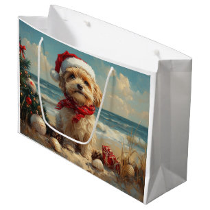 Tibetan Terrier Dog Christmas Vintage Beach Large Gift Bag