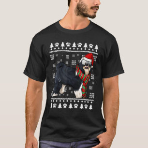 Tibetan Terrier Dog Santa Hat Xmas Ugly Christmas T-Shirt