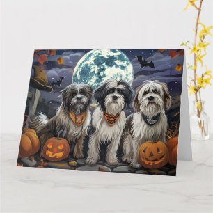 Tibetan Terrier Halloween Spooky Card