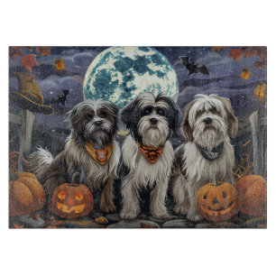 Tibetan Terrier Halloween Spooky Cutting Board