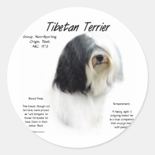 Tibetan Terrier History; I Love Tibetan Terriers; Classic Round Sticker