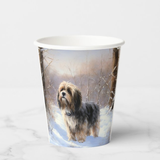 Tibetan Terrier Let It Snow Christmas  Paper Cups (Front)
