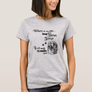 Tibetan Terrier modern art cute dog breed slogan T-Shirt