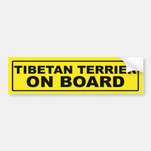 Tibetan Terrier on Board Bumper Sticker