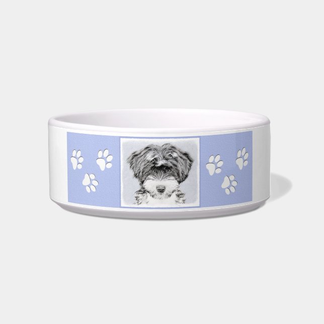 Tibetan Terrier Painting - Cute Original Dog Art Bowl (Right)