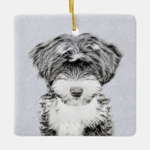 Tibetan Terrier Painting - Cute Original Dog Art Ceramic Ornament