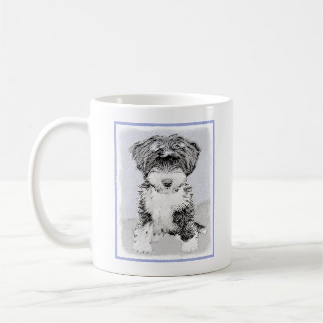Tibetan Terrier Painting - Cute Original Dog Art Coffee Mug (Left)