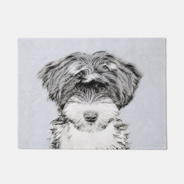 Tibetan Terrier Painting - Cute Original Dog Art Doormat (Front)