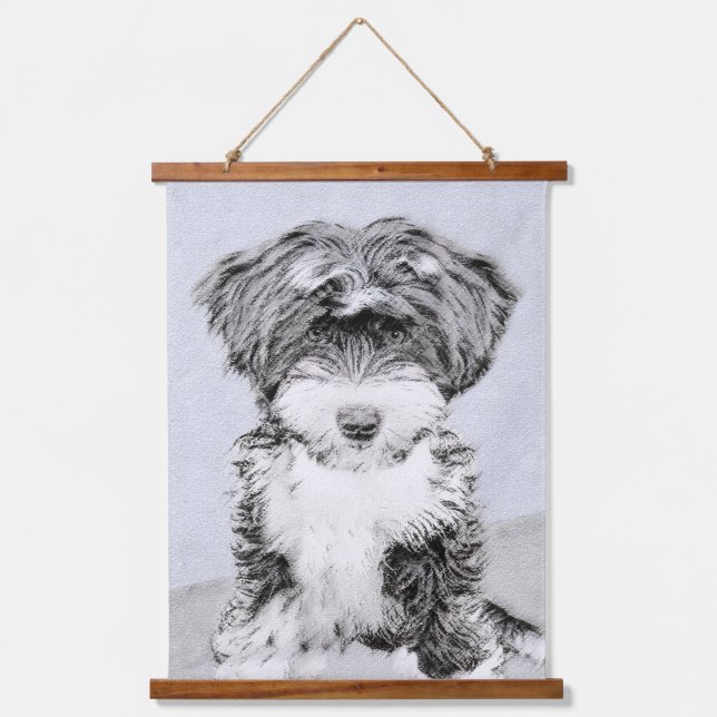 Tibetan Terrier Painting - Cute Original Dog Art Hanging Tapestry (Front)