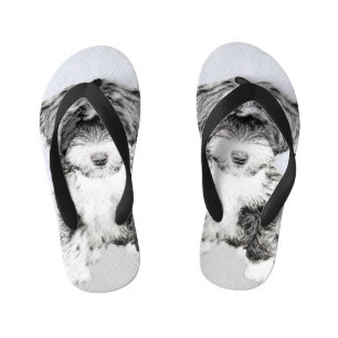 Tibetan Terrier Painting - Cute Original Dog Art Kid's Thongs