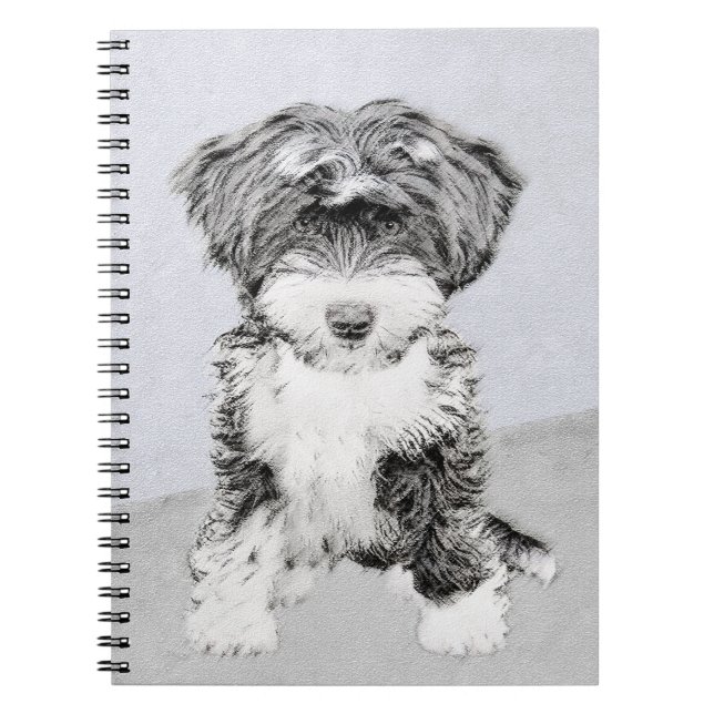 Tibetan Terrier Painting - Cute Original Dog Art Notebook (Front)