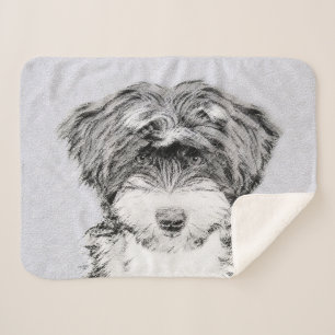 Tibetan Terrier Painting - Cute Original Dog Art Sherpa Blanket
