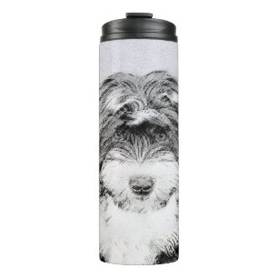 Tibetan Terrier Painting - Cute Original Dog Art Thermal Tumbler
